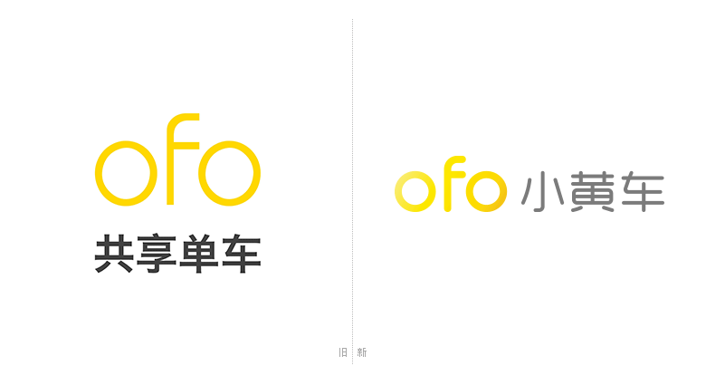 ofo小黄车单车LOGO，ofo小黄车单车标志，共享单车品牌设计，ofo小黄车单车品牌形象设计