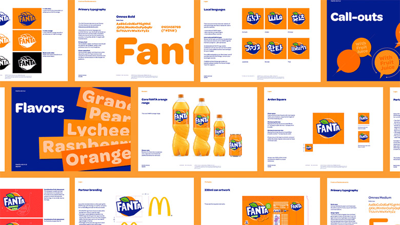 芬达（FANTA）标志，芬达（FANTA）LOGO，芬达（FANTA）品牌形象设计，饮品包装设计，饮品品牌设计