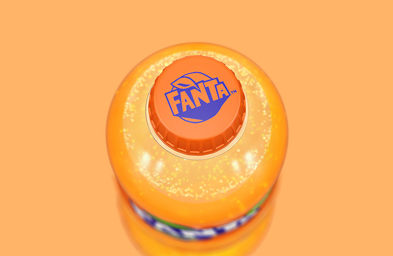 芬达（FANTA）标志，芬达（FANTA）LOGO，芬达（FANTA）品牌形象设计，饮品包装设计，饮品品牌设计