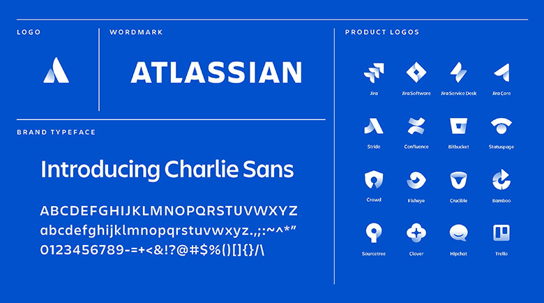 AtlassianLOGO，Atlassian标志，Atlassian形象设计，软件开发标志设计，软件开发品牌设计