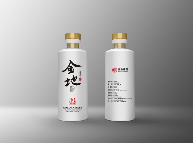 金地白酒包装设计,金地白酒瓶贴设计,金地白酒品牌形象塑造