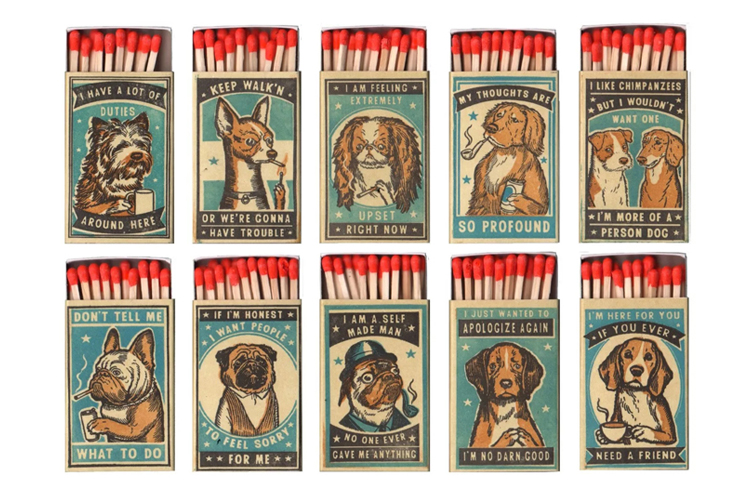 系列《犬之岛》火柴盒，叼烟跟你谈心