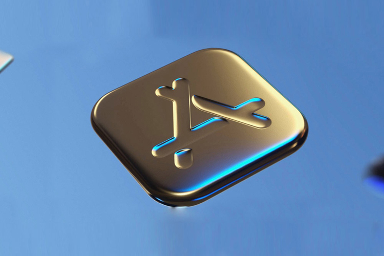 苹果App Store的标志突然镶金
