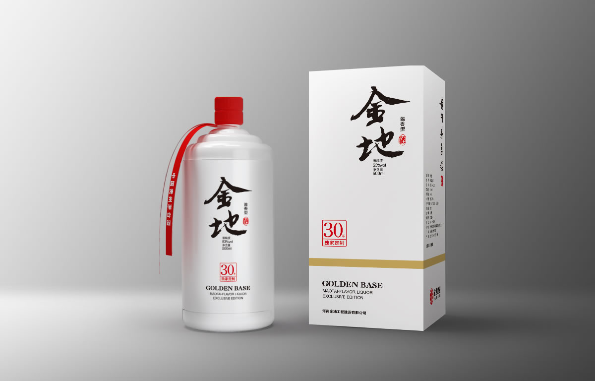 金地白酒包装设计,金地白酒瓶贴设计,金地白酒品牌形象塑造_全力设计